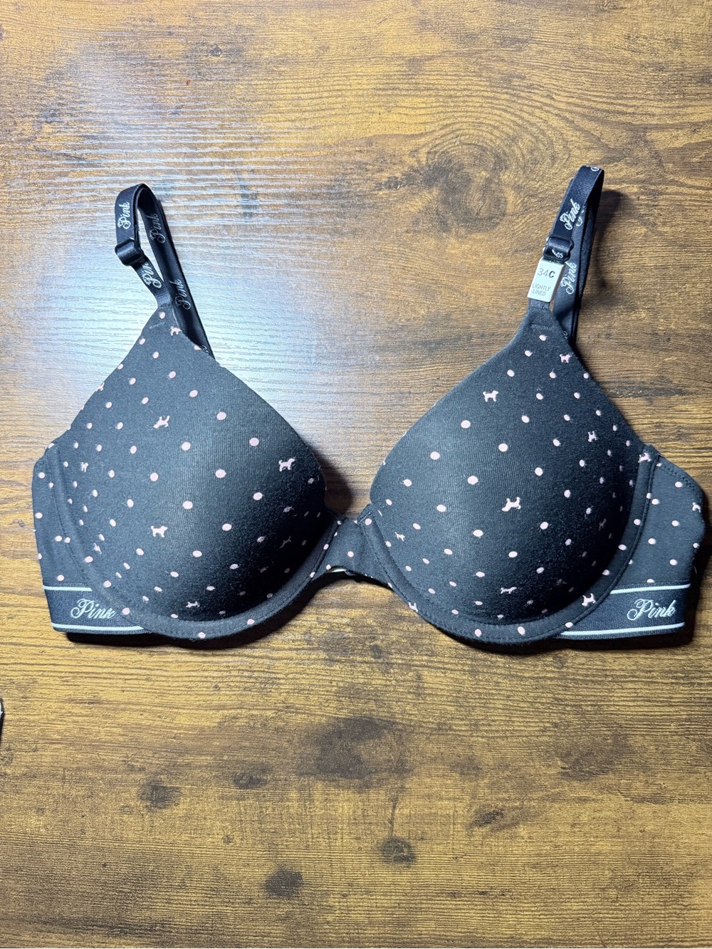 PINK Victoria's Secret 34C Black Wear Everywhere Bra